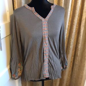 Green gray Democracy long sleeve